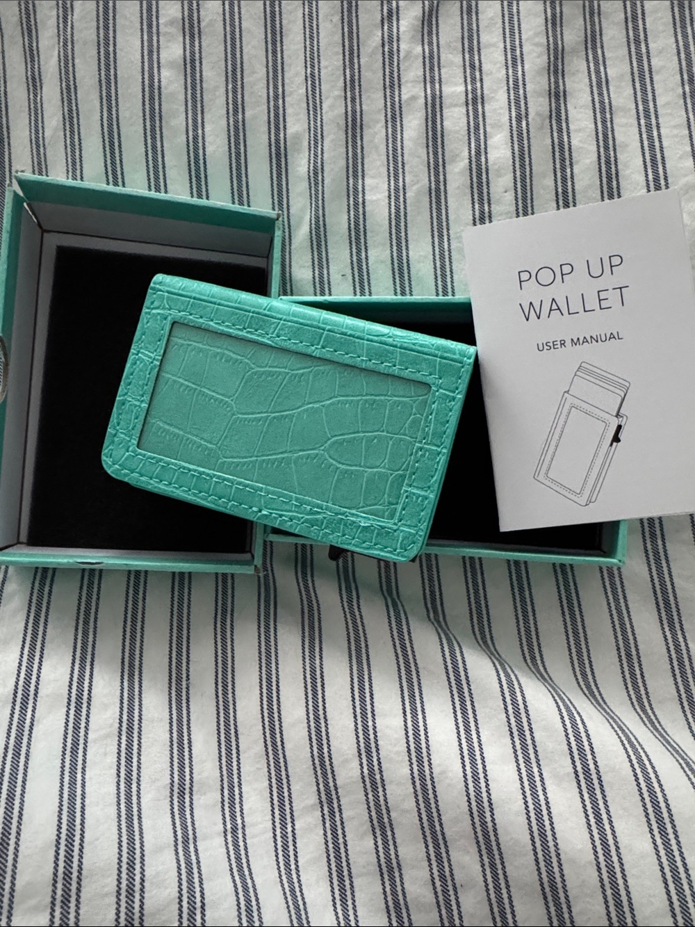 Pop Up Wallet Card Holder - Turquoise